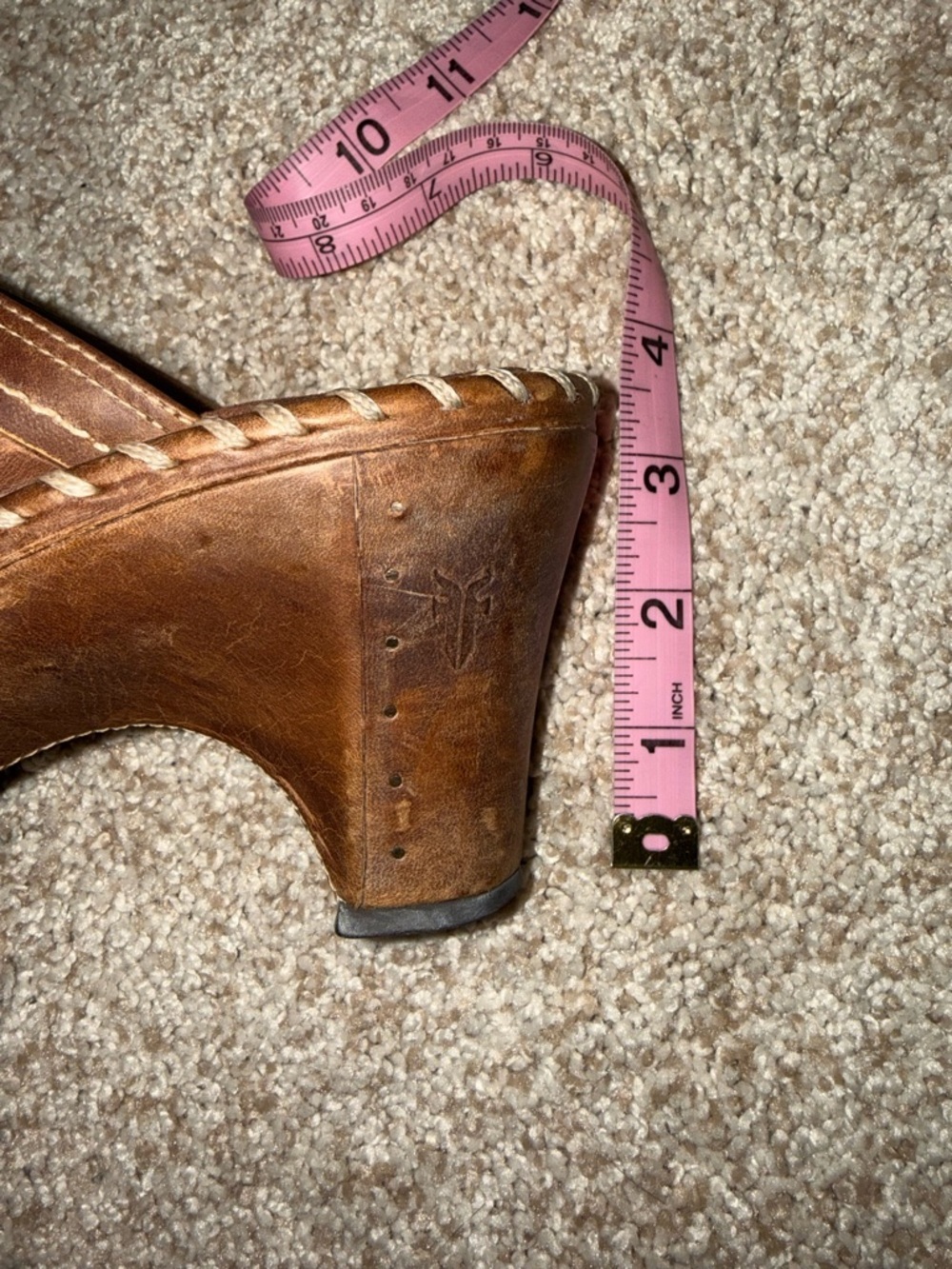 Frye Charlotte O Ring Stitched Harness Brown Leather Clogs Women’s 9 Brown - Picture 7 of 7